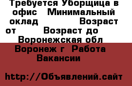 Требуется Уборщица в офис › Минимальный оклад ­ 10 000 › Возраст от ­ 30 › Возраст до ­ 55 - Воронежская обл., Воронеж г. Работа » Вакансии   